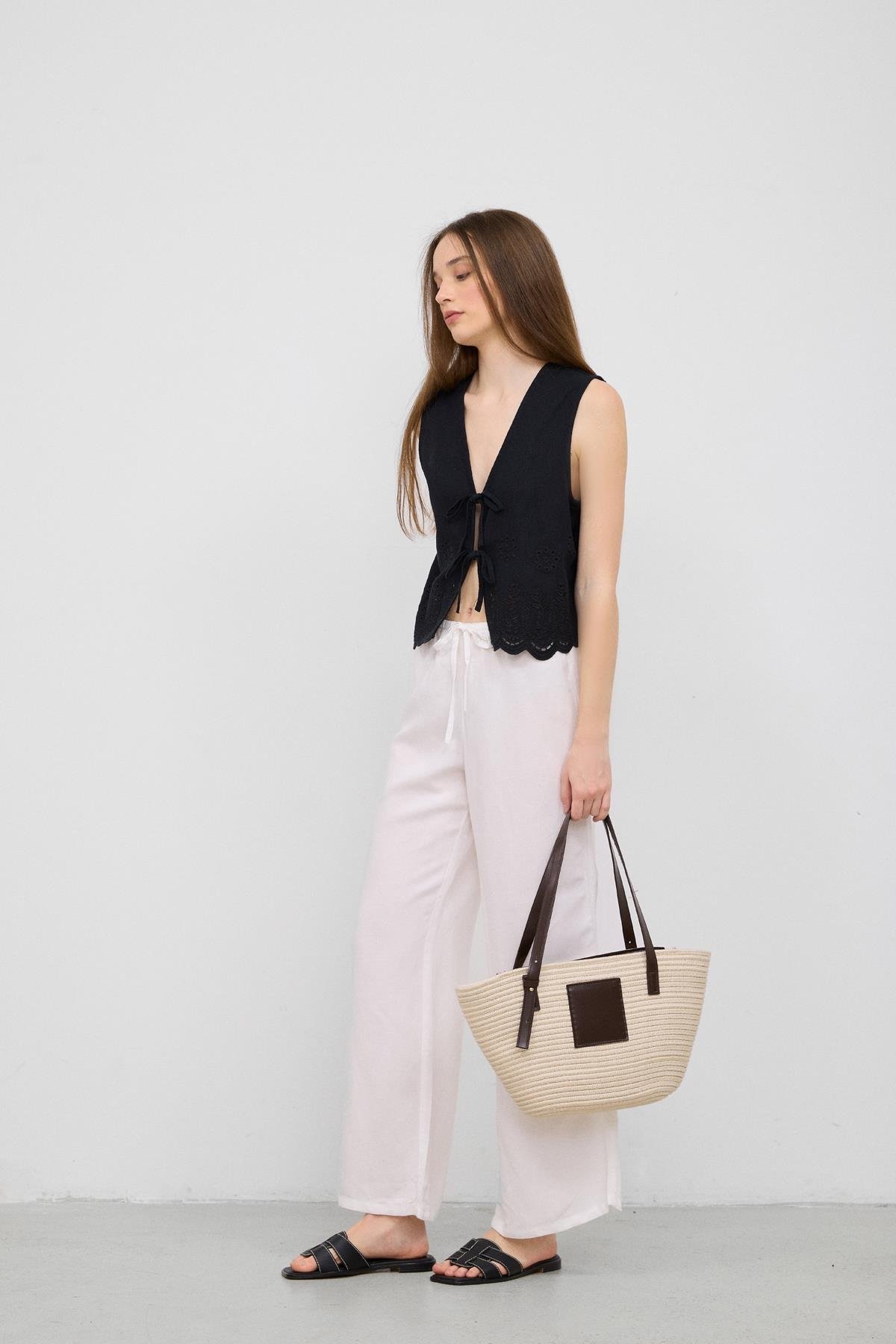 Vittoria Handmade Straw Creme - Image 5